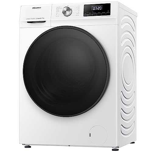 Freestanding Front Load Washing Machine – 12kg, Inverter Motor, 15 Programs, Quick & Steam Wash, 1400 RPM, White, Energy Class A