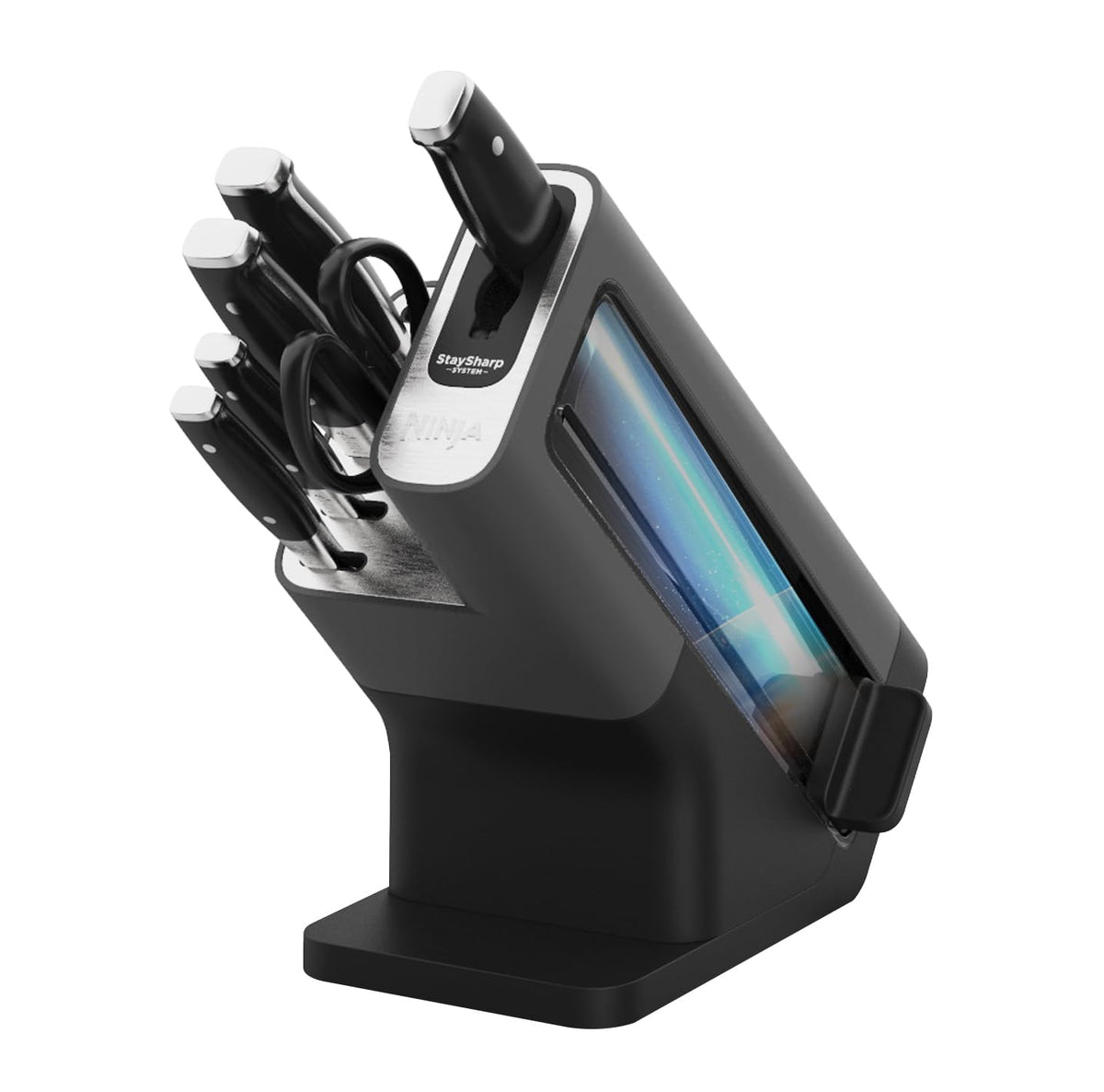 Ninja Foodi StaySharp Knife Block with Integrated Sharpener; 5 Knives and Scissors (1 pair), Sharp 6-Piece Knife Set
