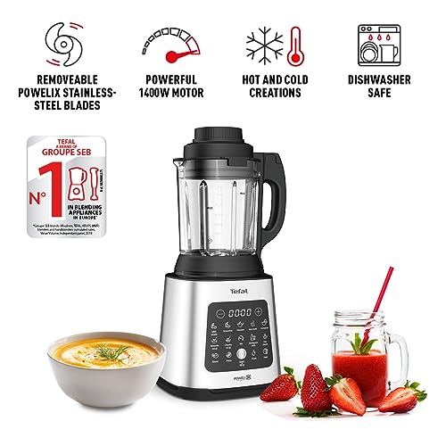 Tefal Blender & Soup Maker Perfectmix Cook, 2L, 10 Auto Programs, Smoothie Maker, Removable Blades
