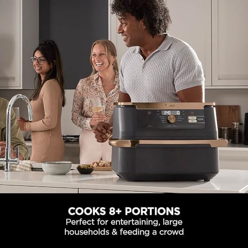 Ninja Foodi FlexDrawer Air Fryer, Dual Zone with Removable Divider, Large 10.4L Drawer, 7-in-1