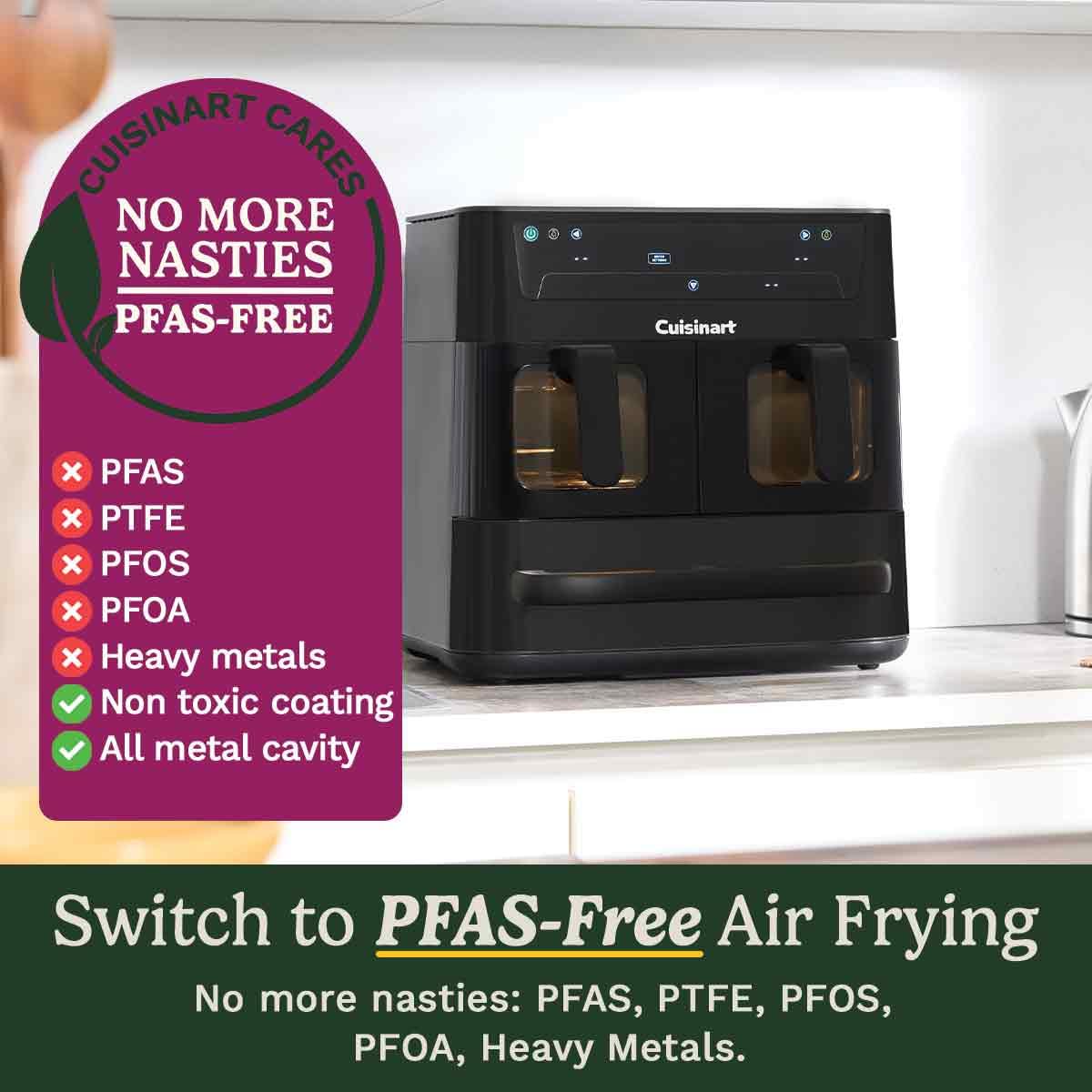 Cuisinart Tri Zone 13.6L Air Fryer & Oven | PFAS-Free | XXXL capacity | 3 Independent Cooking Zones