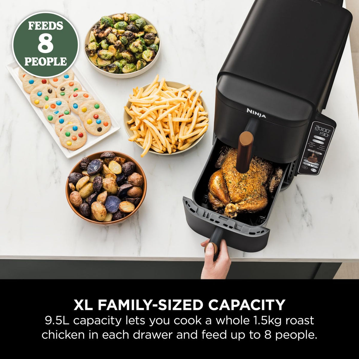 Ninja Double Stack XL Air Fryer, Vertical Dual Drawer Air Fryer with 4 cooking levels, 2 Drawers & 2 Racks