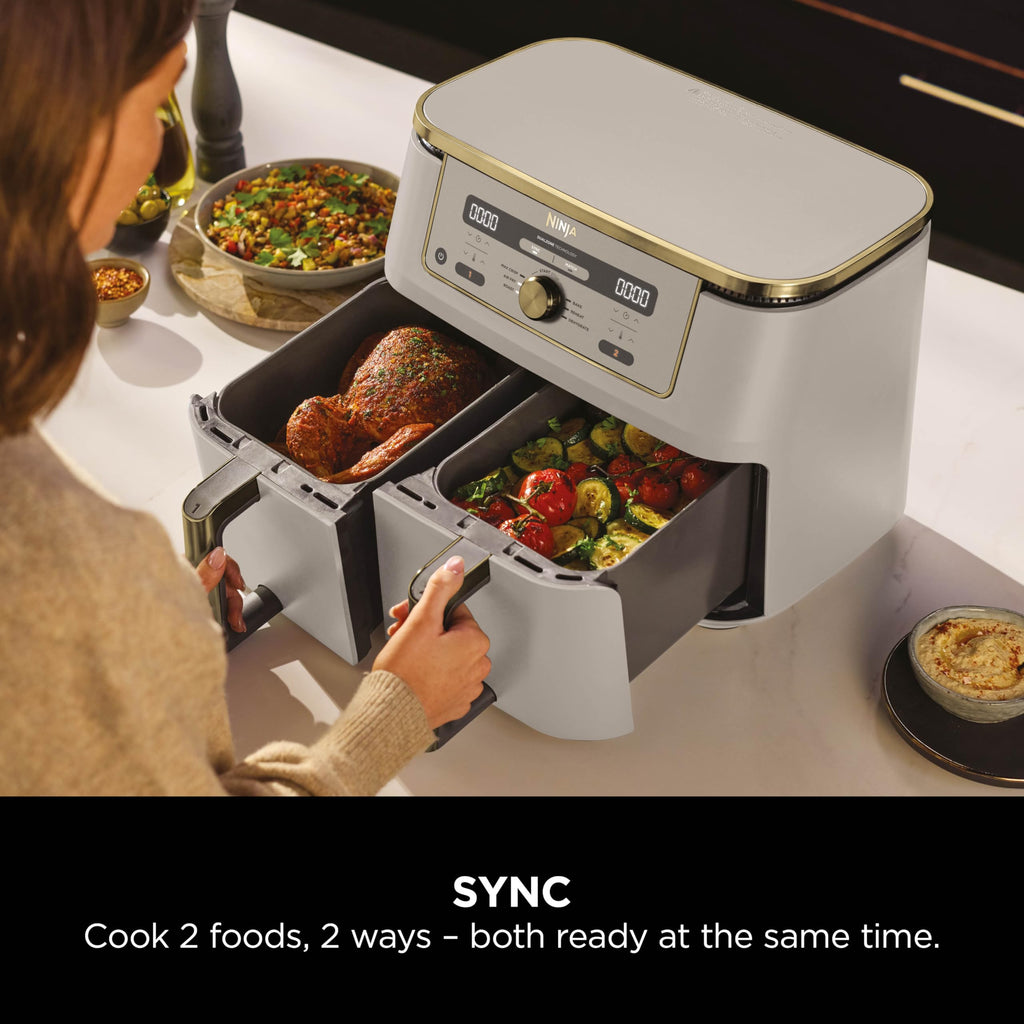 Ninja MAX Dual Zone Digital Air Fryer, 2 Drawers, 9.5L, 6-in-1, Uses No Oil, Air Fry, Max Crisp